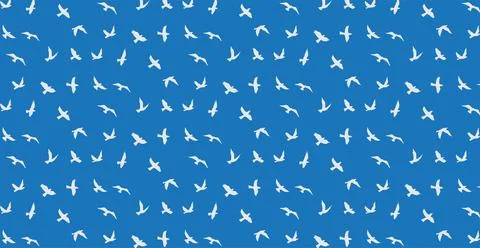 Flying birds seamless pattern Stock Illustration