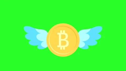 Flying Bitcoin Coin with Wings for Cryptocurrency and Finance Concept Vídeos de archivo 319865910