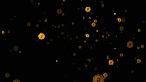 Flying BITCOIN Cryptocurrency, Coins Animation Stock Footage 155032451
