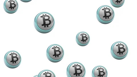 Flying bitcoin icons. Looping. Alpha channel is included. Stock Footage 87092312