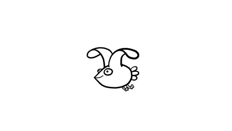 Flying black and white chicken – whiteboard loop Stock Footage 284176442