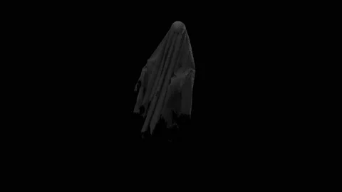 Flying black Ghost with Alpha channel Stock Footage 117979317