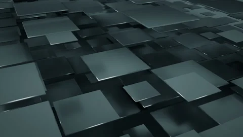 Flying black squares seamless loop 3D render animation 4k UHD 3840x2160 Stock Footage 89855266