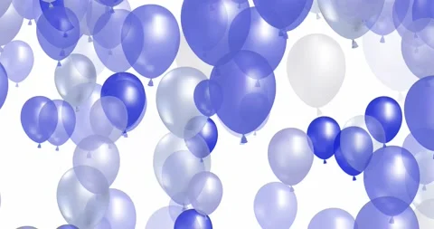 Flying blue balloons. Loop animation video Stock Footage 155180060