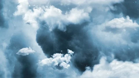 Flying into the Blue Cloud Filled Sky 4K Loop Stock Footage 154972055