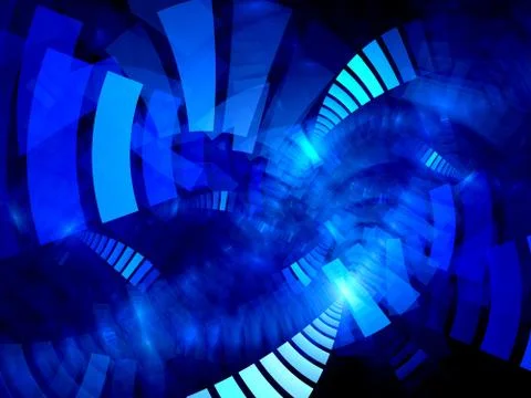 Flying blue glowing rectangles 库存插图