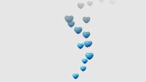 Flying Blue Hearts Animation. Alpha Channel. Stock Footage 196219396