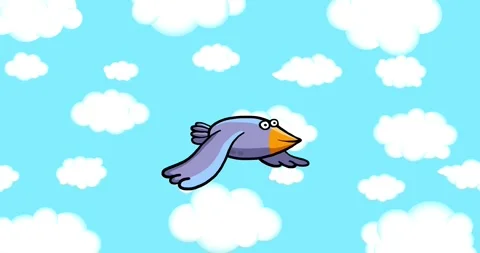 Flying blue pigeon loop on sky background Stock Footage 284611792
