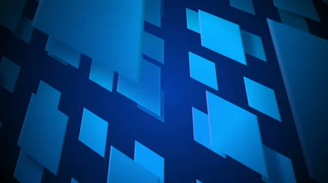 Flying blue square Stock Footage 29026752