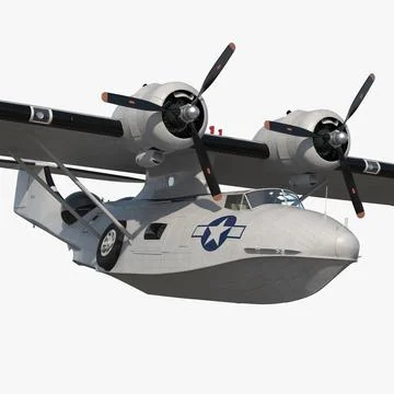 Flying Boat Consolidated PBY Catalina WWII 3D Model