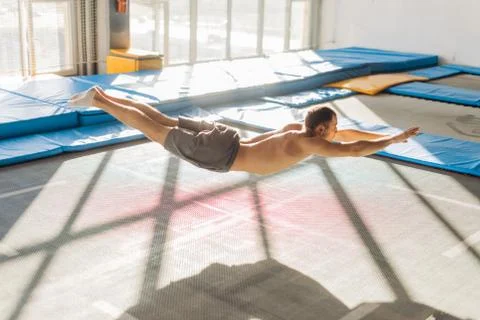 Flying body which is parallel to the floor Stock Photos