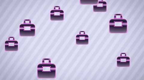Flying briefcase icons. Looping. Alpha channel is included. Stock Footage 51024955