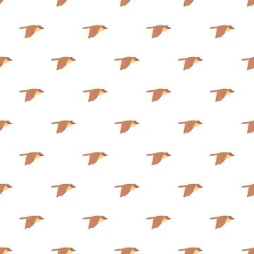 Flying brown birds creating a seamless pattern background Stock Illustration