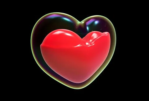 Flying Bubble Heart with Blood Inside Illustrazione stock