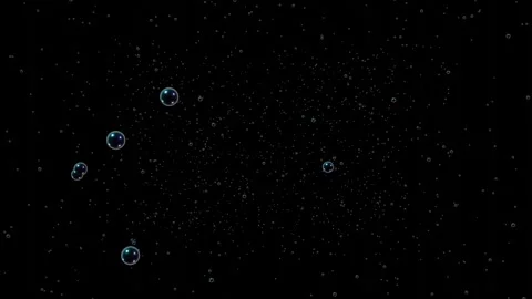 Flying bubbles on black background. 3D animation in 4k resolution. Stock Footage 142106934