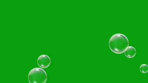 Flying bubbles motion graphics with green screen background Stock Footage 158078415