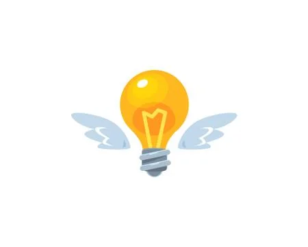A flying bulb with wings Stock Illustration