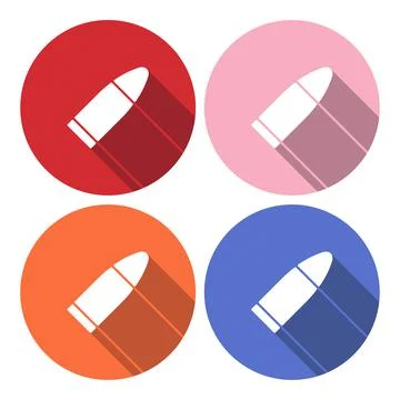 Flying bullet flat design long shadow glyph icon. Speed. Weapon shot. Vector  Stock Illustration