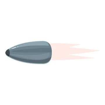 Flying bullet leaving fire trail on white background Stock Illustration