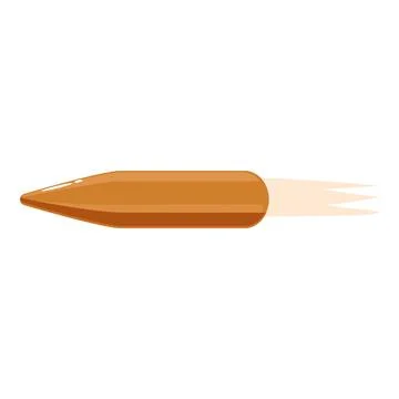 Flying bullet leaving fire trail on white background Stock Illustration
