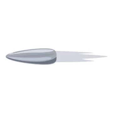 Flying bullet leaving light trail on white background Stock Illustration