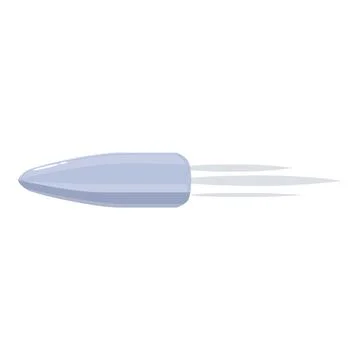 Flying bullet leaving smoke trail on white background Stock Illustration