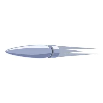 Flying bullet leaving a trail on white background Stock Illustration