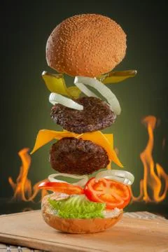 Flying Burger Stock Photos