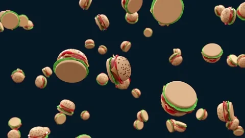 Flying burger, seamless looping Stock Footage 252313262