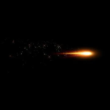 Flying burn star, asteroid or comet with fire and twinkle tail, realistic 3D Illustrazione stock