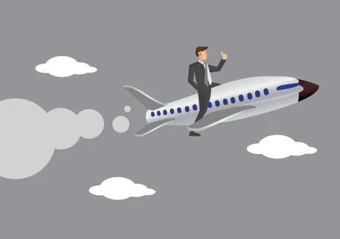 Flying on Business Class Conceptual Vector Illustration Stock Illustration