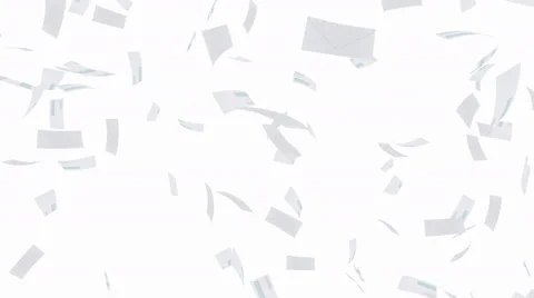 Flying business envelopes - seamless loop, alpha Stock Footage 48919229