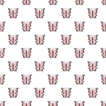 Flying butterflies creating seamless repeating nature pattern Stock Illustration