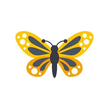 Flying butterfly icon vector art illustration flat design Illustrazione stock