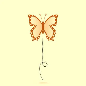 Flying Butterfly vector cartoon Stock Illustration
