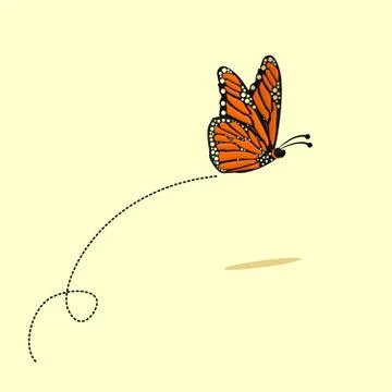 Flying Butterfly vector cartoon Stock Illustration