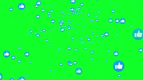 Flying Like Button Icons Animation Green Screen Video stock 302939125