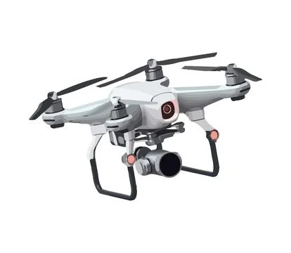 Flying camera drones hovering for surveillance Stock Illustration