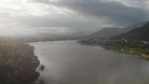 A flying camera flies over the city of Nha trang, in Vietnam Stock Footage 115269979