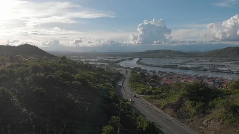 A flying camera flies over the jungles and mountains of Vietnam Stock Footage 117442083
