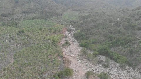 A flying camera flies over the jungles and mountains of Vietnam Stock Footage 118640715