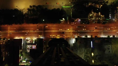 Flying camera flies over the main road of the city of Nha Trang in Vietnam Video stock 100187650