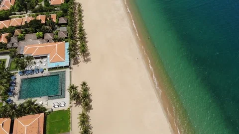 A flying camera over the beach of Nha Trang Stock Footage 100187509
