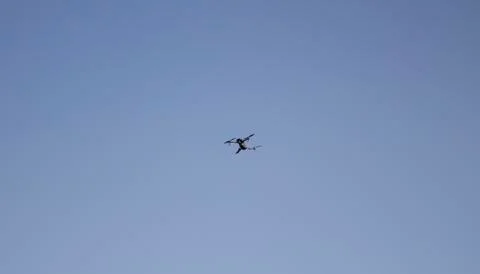 A flying camera in the sky. Stock Photos