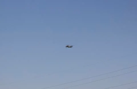 A flying camera in the sky. Stock Photos