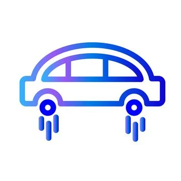 Flying car gradient outline vector icon. Stock Illustration