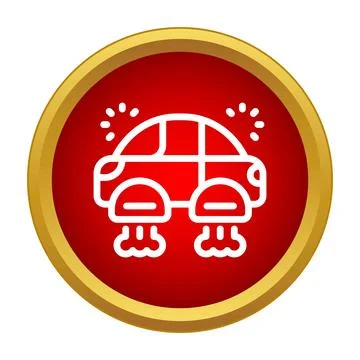 Flying car icon representing future transportation technology Stock Illustration