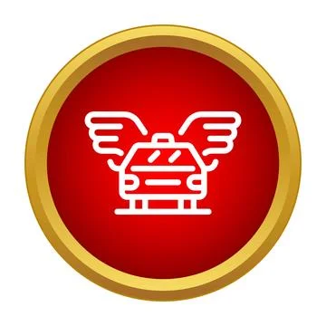 Flying car icon representing future urban transportation Stock Illustration