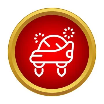Flying car icon symbolizing future transportation technology Stock Illustration