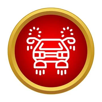 Flying car icon symbolizing future transport technology Stock Illustration